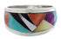 Multicolor Southwest Sterling Silver Ring Size 8-1/2 EX50954